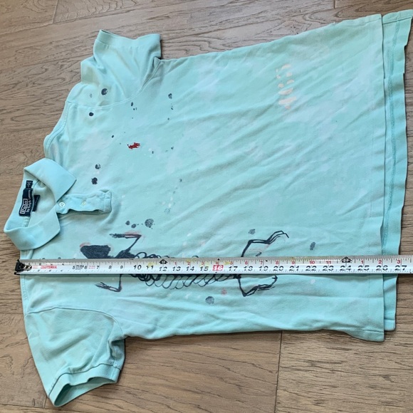 Polo by Ralph Lauren Light Blue Polo with Black Skeletal Graphic Size Large - Picture 6 of 11